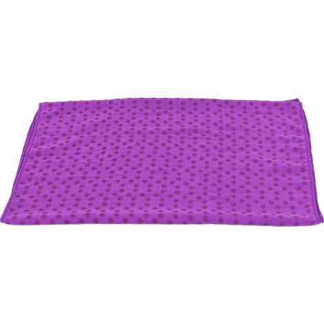 Serviette de Yoga Antidérapante 185x63 cm - Absorbante pour Transpiration, Tapis de Sport Gym (Violet) (1/5)