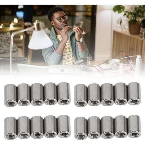 Jeu de 20 écrous cylindriques à filetage intérieur M61.0-10-L15mm en acier inoxydable 304 (1/5)