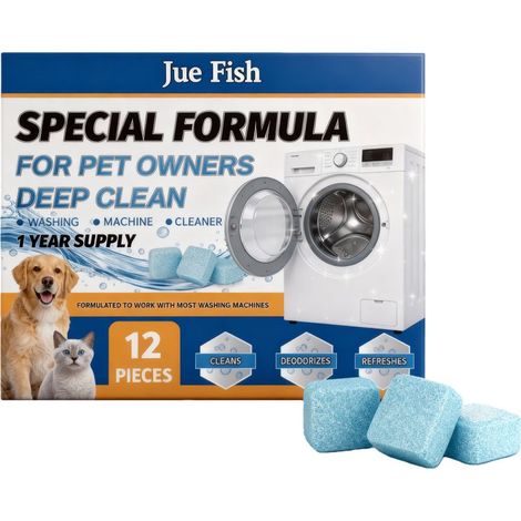 Tablettes nettoyantes écologiques pour lave-linge, spécialement conçues pour les animaux de compagnie. (1/4)
