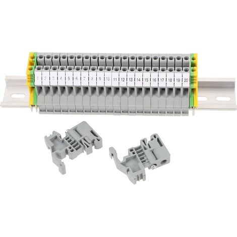 Kit de montage bornier sur rail DIN avec blocs terre et supports (1/5)