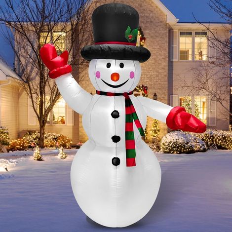 Bonhomme de neige gonflable de 1,8 m avec lumières LED - Décoration extérieure - Décoration de Noël pour le jardin - Vacances gonflables - Décoration intérieure (1/5)