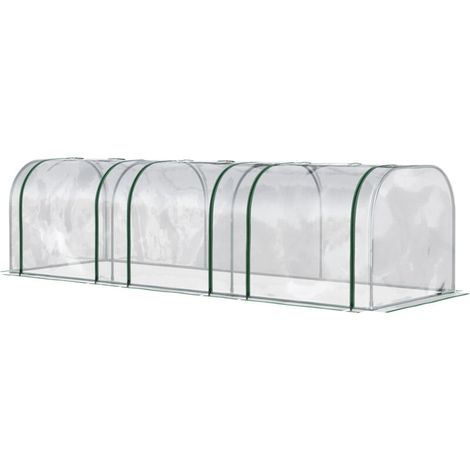 Mini serra per pomodori, 3 m x 1 m x 0,8 m, acciaio, PVC 140 g/m², resistente ai raggi UV, 3 finestre, verde e trasparente -Crezuo