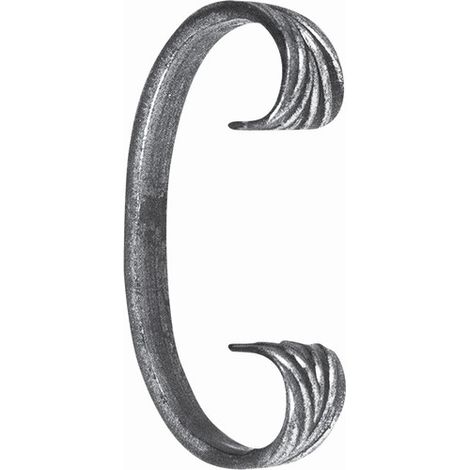Volute en C finition queue de carpe - Hauteur 110mm Largeur 60mm plat de 16x6mm - Fer forgé - À souder - DECO FER FORGE