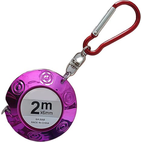 Mini mètre ruban porte-clés rétractable ABS 2m, format poche (1/5)