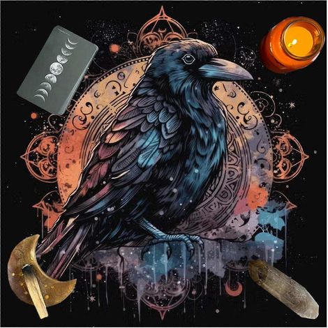 Nappe de table Tarot Magique Oiseau, lavable et résistante à l'usure, nappe pratique pour salle à manger ou cuisine, 75 x 75 cm (1/5)