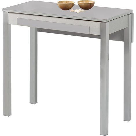 Table de Cuisine, Métal, Gris, 80x40cm-extendida 80x60 cms (1/5)
