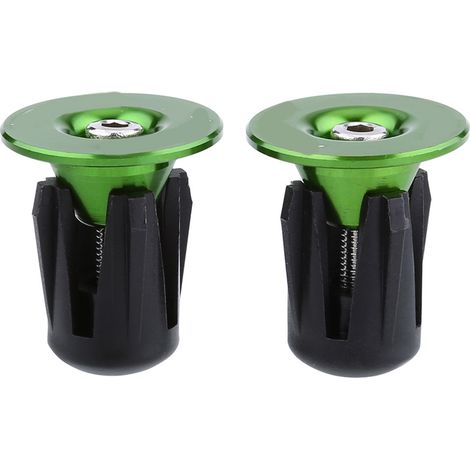 2 embouts de guidon de vélo en aluminium coloré (vert) (1/5)