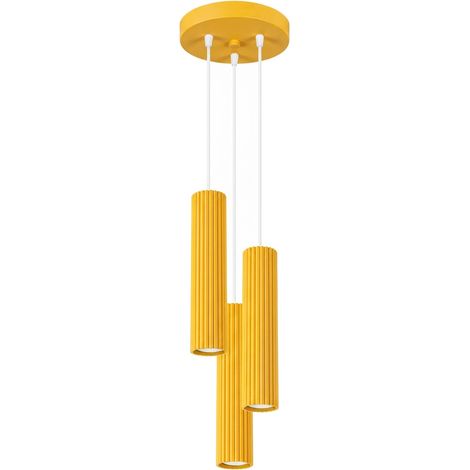 Lampade a sospensione Karbon giallo 19.5x108x19.5cm Sollux (1/5)