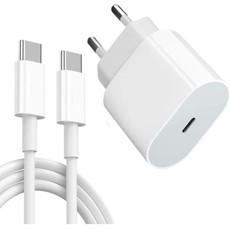 20W USB-C charger for iPad Pro with 2m Type-C cable. Compatible with iPad Pro 12.9/11-inch, Air 5e/4e, Mini 6, Galaxy S21, S20, S10, etc. USB-C power adapter for Android tablets. (1/5)
