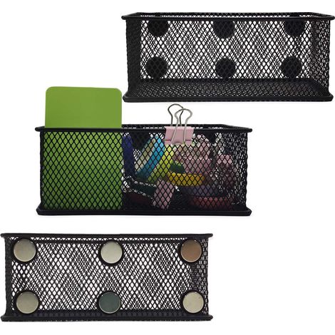 Ensemble de 3 stylos magnétiques - fil noir avec aimant puissant pour panier - idéal pour tableau blanc - accessoires pour réfrigérateur et placards