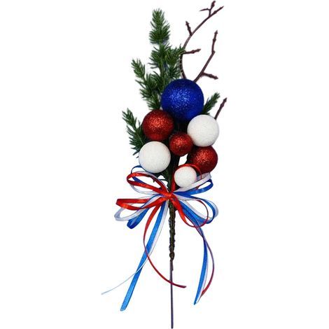 Branches de Fleurs de la Fête de L'indépendance Américaine, Buisson de Fleurs Mélangées Rouge Bleu Blanc pour Le Jour du Souvenir (Z) (1/5)