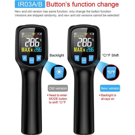 - Termometro a infrarossi LCD digitale portatile senza contatto da 50 a 600 ℃, tester di temperatura a infrarossi industriale, pirometro a infrarossi con emissività regolabile (1/4)