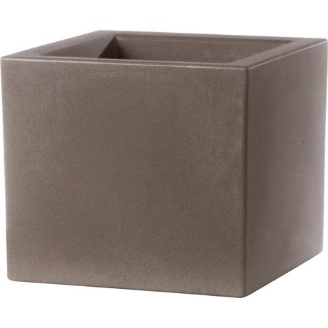 Vaso quadrato cappuccino 50x50 cm h 50 mod. Schio cubo