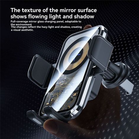 Adatto per supporti per caricabatterie wireless da auto, ricarica rapida, fissaggio magnetico automatico, supporto universale per bocchette di ventilazione del cruscotto.