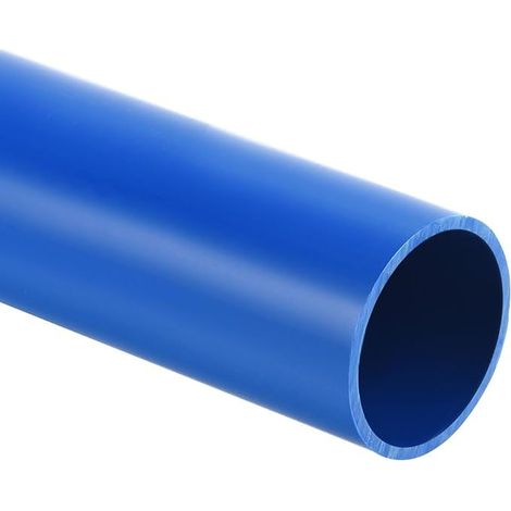 Tuyau en PVC - 28 x 32 x 350 mm (DI x DE x L) - Rond - Plastique rigide - Résistant aux impacts - pour tuyau de drainage, manchon de câble (Bleu) (1/5)