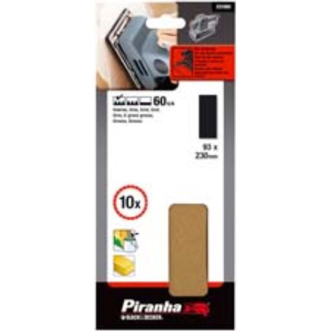 Set 10 fogli abrasivi per levigatrice orbitale - grana 60 (x31060) 1 blister Stanley (1/2)