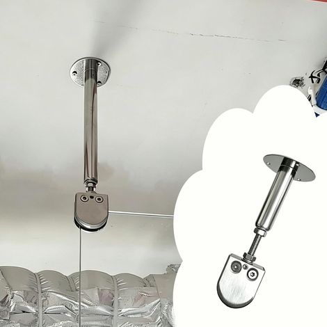 Bras de support réglable pour plafond et paroi douche, barre (1/5)