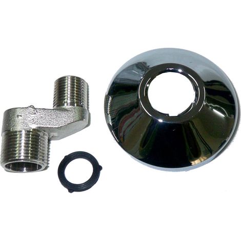 Kleiner Exzenter 3/4 x 1/2 x 10 Chrom mit Zierleisten, 2er-Set