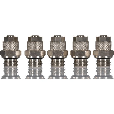 Adaptateur droit fileté hydraulique RS PRO vers Enfichable, 8 mm G 1/4 Mâle ( Prix pour Paquet de 5 )