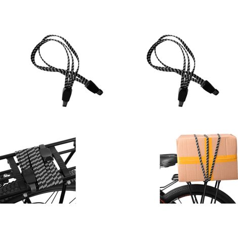 Cordes élastiques avec crochets, lot de 4 sangles 3 en 1 pour bagages, tendeur élastique pour vélo et bagages. (1/2)