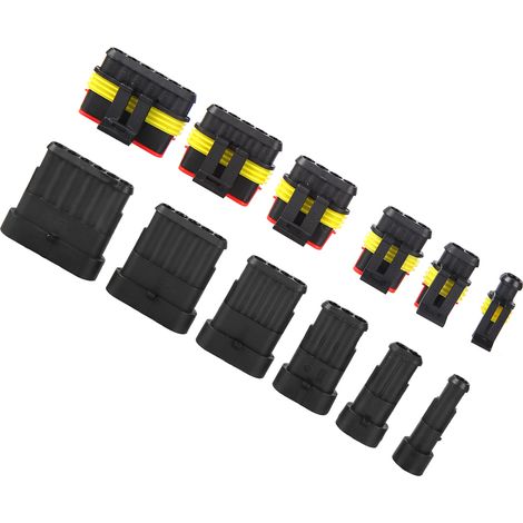 Kit de 147 connecteurs électriques étanches à 1, 2, 3, 4, 5 et 6 broches pour câblage automobile (1/5)