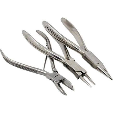 Pinces de bijoutier à bec long, 3 pièces, 65mm, bec effilé (1/5)