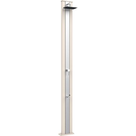 Doccia Solare da Esterno Giardino 30L Miscelatore e Lavapiedi Arkema Spring S Fascia Inox Bianco Cr