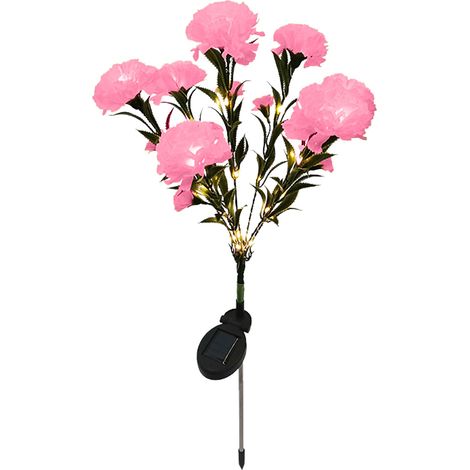 Ortviai Lampes solaires en forme de fleur de chrysanthème rose pour jardin et extérieur – 80 cm, étanches IP55 (1/5)