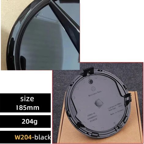 (W204) Convient aux modèles W205, W204, W253, W213, W206 et W166 GLE et GLC. Autocollants de voiture argentés ou noirs, effet miroir 3D convexe avant. (1/4)