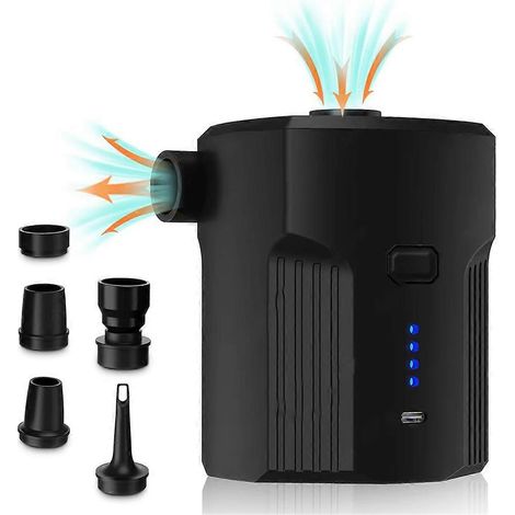 Pompe à air électrique portable, compatible avec les produits gonflables tels que les équipements de camping, les matelas pneumatiques, les bateaux, les coussins, les canapés et les bouées de piscine. (1/5)