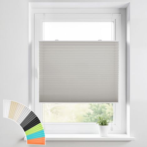 aubor Plissee Klemmfix ohne Bohren Jalousien, Schwarz 90x80cm(BxH),Plisseerollo Fensterrollo mit Klemmträger, Faltrollo Klemmrollo Sicht-und Sonnenschutz Rollos für Fenster & Tür (1/5)