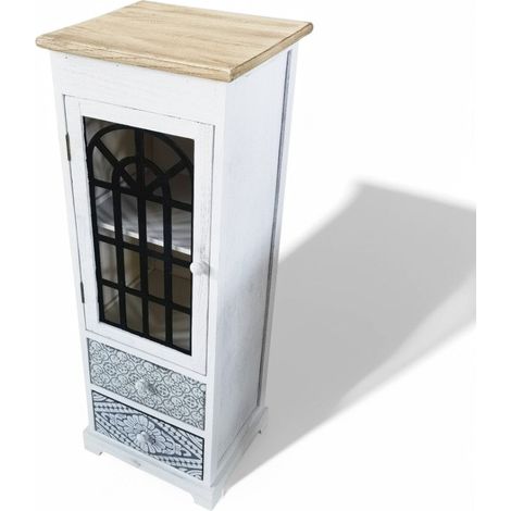 Mobiletto in legno con 2 cassetti e 1 anta 32x29xH88 cm (1/4)