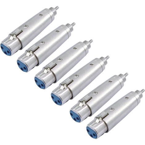 Adaptateur XLR mâle vers RCA/RCA Connexion microphone audio 3 broches, lot de 6
