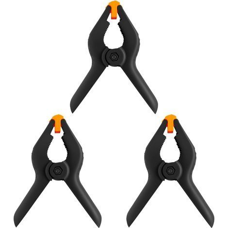 Lot de 3 pinces à ressort de 8,9 cm pour toile de fond, petites pinces à ressort en plastique robustes pour travaux manuels, bricolage, support de toile de fond, travail du bois, photographie, studios (1/5)