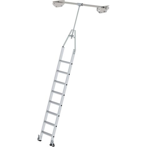 MUNK Aluminium-Regalleiter für Doppelregal drehbar 8 Stufen