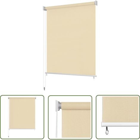 Pergolaabdeckung - vidaXL Außenrollo 220 x 140 cm Cremeweiß - UV-Schutz (1/5)