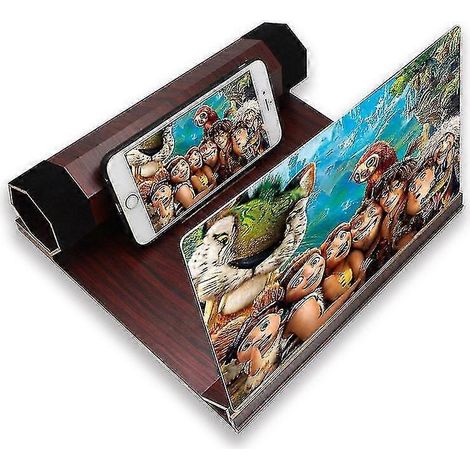 Loupe d'écran 12 pouces pour smartphone et téléphone portable : écran de projection 3D pour films, vidéos et jeux. (1/4)