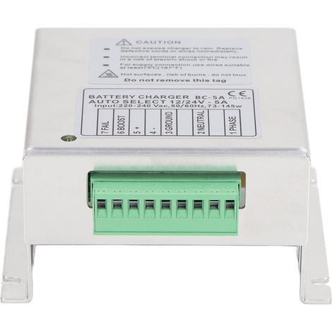 Chargeur de batterie pour générateur 12 V/24 V, charge en deux étapes, régulateur de batterie automatique 220-240 V CA (1/5)