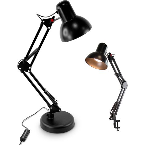 Lampe de Bureau Architecte FISHTEC Articulée LED Pince Socle USB (1/5)
