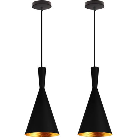 Wottes – Lustre suspension antique rétro E27 en métal – 19cm x 41cm – Luminaire pour cuisine, chambre, café, restaurant