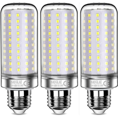 Ampoules LED 26W, Équivalent 200W Ampoule Incandescente, 3000Lm, 6000K Blanc Froid, Ampoules à E27 Vis Edison, 3 Pièces [Classe énergétique E]-LIAIKI