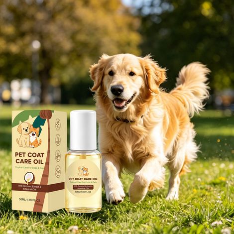Huile de soin pour poils de chats et de chiens - Lisse le pelage, démêle en douceur, améliore la fibre et la brillance - 50 ml (1/5)