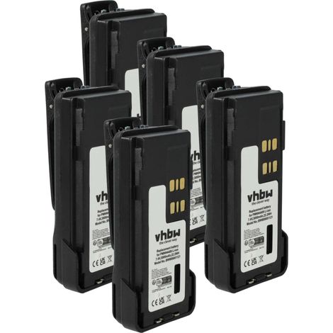 vhbw 5x Batterie compatible avec Motorola XPR7550, XPR7380e, XPR7380, XPR7500 radio talkie-walkie (3000mAh, 7,4V, Li-ion) - avec clip de ceinture