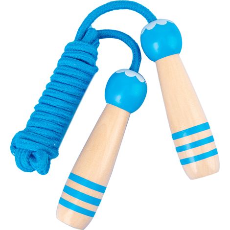 Corde à Sauter Enfant - Coton Doux Réglable - Poignées en Bois Naturel - Pour Entraînement Intérieur et Extérieur - 1 Pièce (1/5)