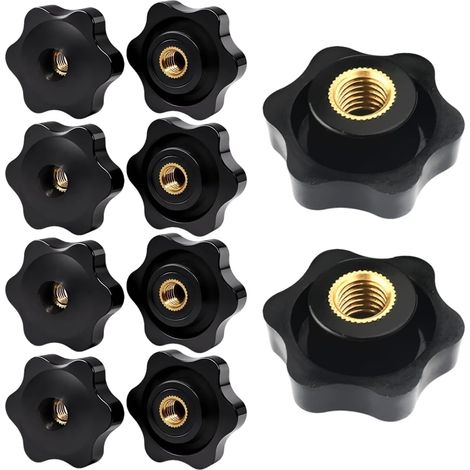 10 - Écrou Papillon - Bouton De Serrage - Fixation Manuelle Sans Outils - Pour Meuble Et Équipement Industriel - Noir Et Argent - M5x32