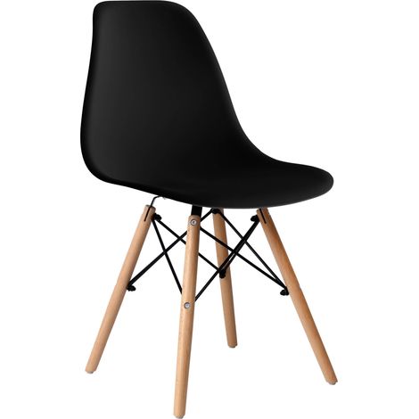 Sedia moderna Milano DSW PP nera (1/5)