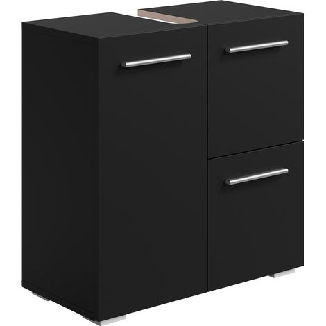 Mueble bajo lavabo Mars 60 x 30 x 60 cm - Negro - Mueble de baño (1/3)