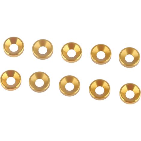 10 Rondelles Plates Fraisées M4 en Alliage d'Aluminium Anodisé Or - Joints pour Fixation (1/5)