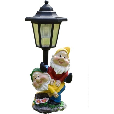 Lampe solaire hexagonale décorative pour jardin, ornement nain, décoration de jardin