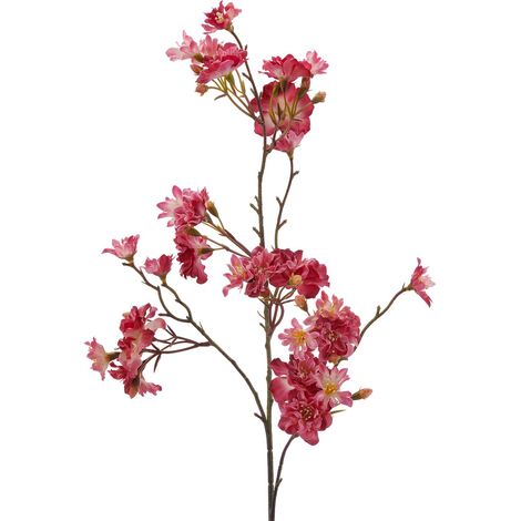 Gasper – Branche de cerisier en fleurs artificielle, rose soutenu, ramifiée – Longueur 80 cm (1/2)
